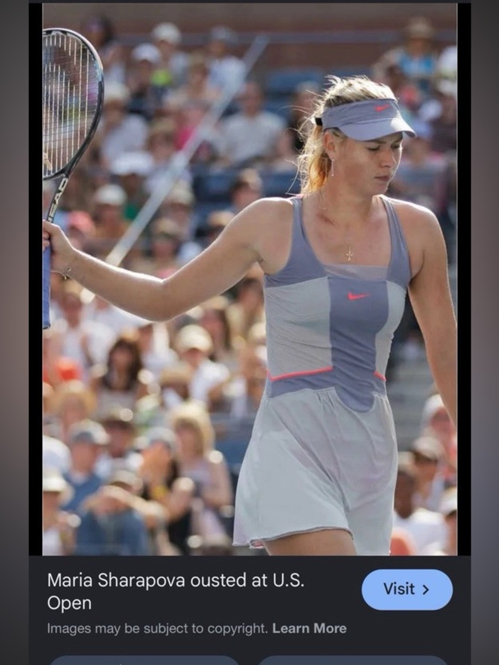 Nike Maria Sharapova Dri-FIT Tennis Dress Gray White Pink Racerback Women’s S